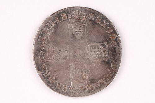 Lot 356 - William III shilling, 1697, error GRI for GRA, F+