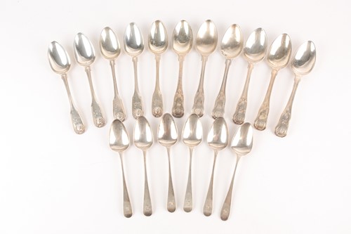 Lot 316 - A small collection of silver teaspoons...