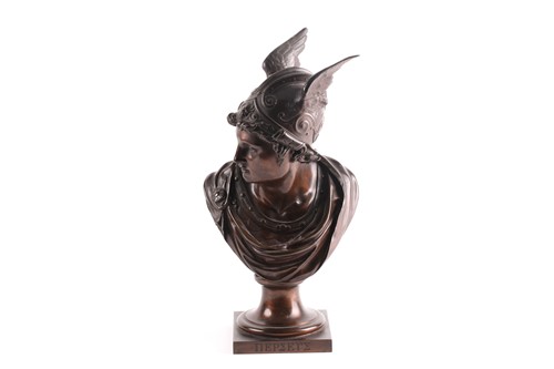Lot 197 - A late 19th century Russian bronze bust of...