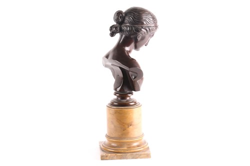 Lot 192 - A late 19th century bronze bust of Diana,...