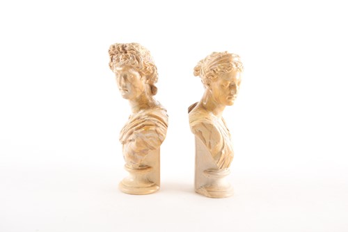 Lot 198 - A pair of Grand Tour style composite busts of...