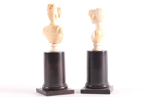 Lot 230 - Two 19th century Dieppe ivory busts, one...