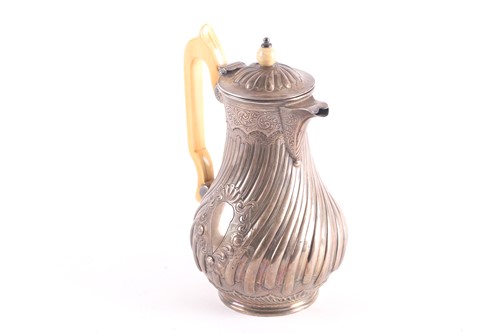 Lot 291 - A Victorian silver hot water jug, Albert Henry...