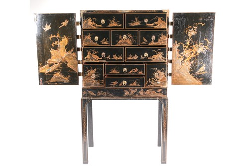 Lot 106 - An 18th-century black lacquer and Chinoiserie...