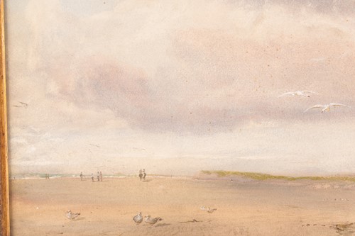 Lot 42 - 19th century British school, a beach landscape,...