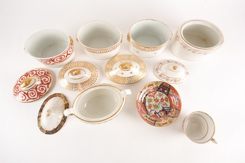 Lot 453 - Five English porcelain sucriers and covers,...