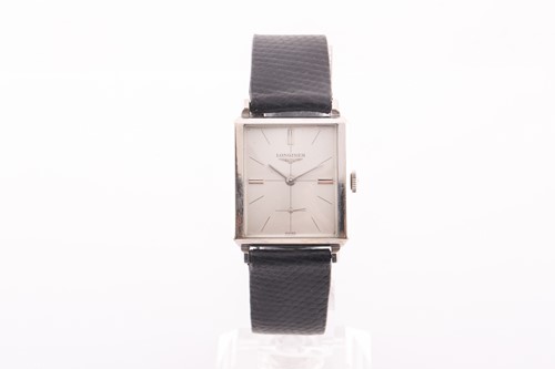 Lot 399 - A Longines 10K white gold filled mechanical...