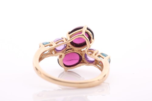 Lot 175 - A 9ct yellow gold multi-gem ring, the...