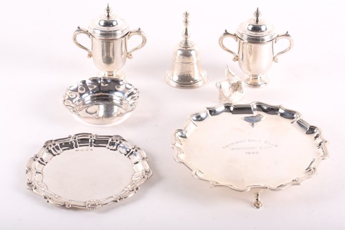 Lot 327 - A pair of small 20th century silver trophy...
