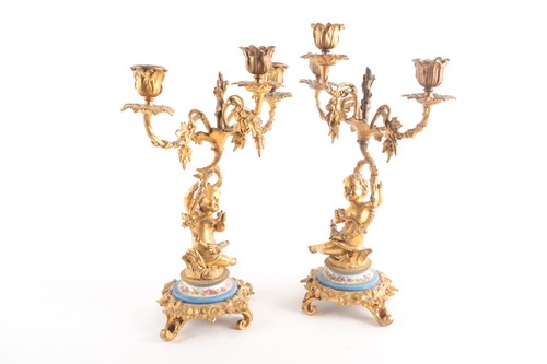 Lot 182 - A pair of 19th-century ormolu figural...