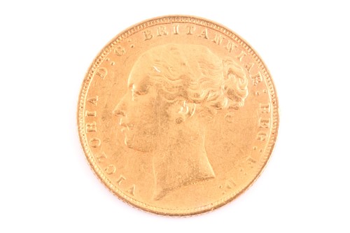 Lot 252 - A Victorian 1876 young head gold sovereign.