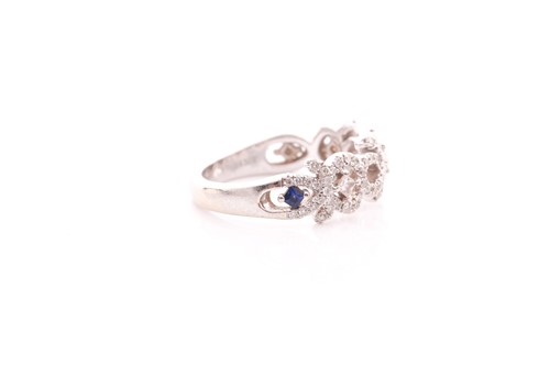 Lot 220 - A 14ct white gold and diamond ring, the...