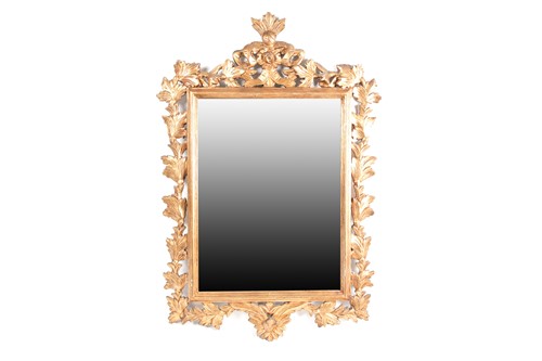 Lot 148 - A gilt-framed rectangular wall mirror, with...