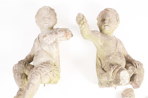 Lot 209 - A pair of composite stone garden statues,...