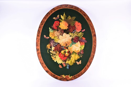 Lot 256 - Susan Shepherd, an oval wall hanging with a...