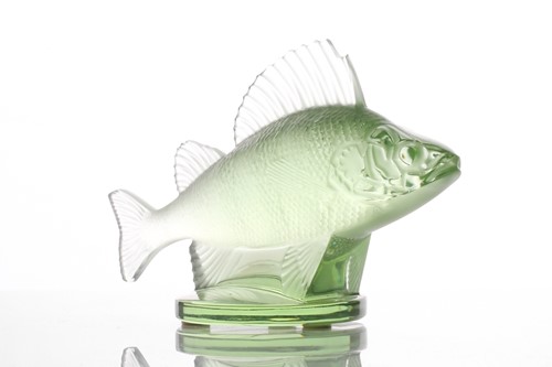 Lot 419 - A Lalique green frosted glass perch car mascot...