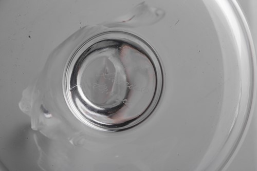 Lot 423 - A Lalique frosted glass fish ashtray with...