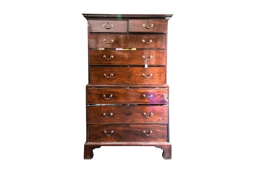 Lot 135 - A George III mahogany chest on chest. The...