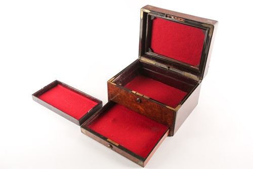 Lot 188 - A 19th century burr walnut dressing table box,...