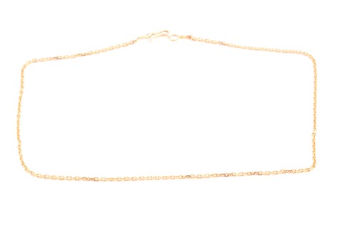 Lot 15 - A plain yellow metal chain necklace, unmarked,...