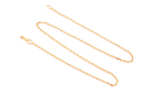 Lot 15 - A plain yellow metal chain necklace, unmarked,...