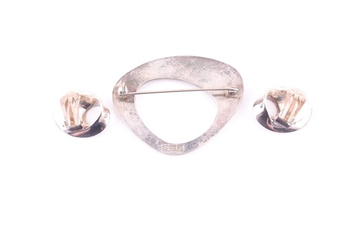 Lot 286 - A pair of George Jensen silver earrings in the...