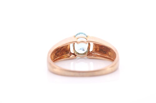 Lot 261 - A 9ct yellow gold and apatite ring, set with a...