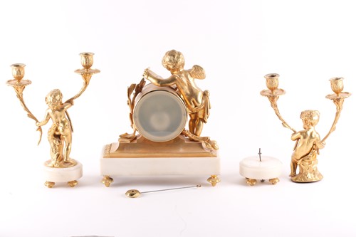 Lot 211 - An early 20th-century French ormolu and white...