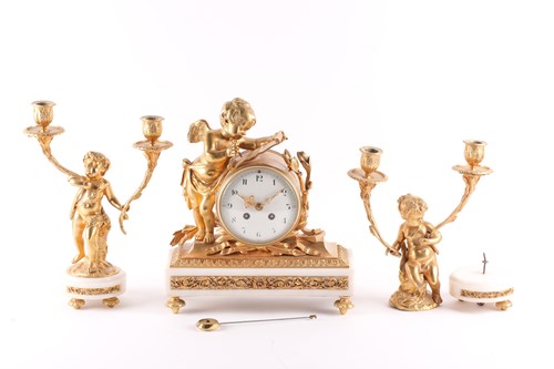 Lot 211 - An early 20th-century French ormolu and white...