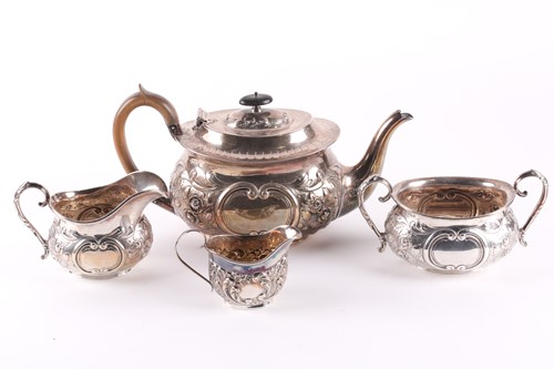 Lot 426 - A Victorian three-piece tea set. Sheffield...
