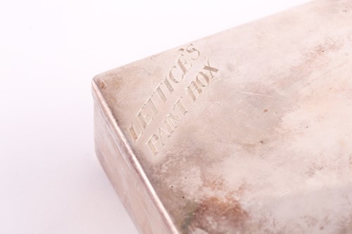 Lot 414 - An unusual silver paint box; rectangular with...