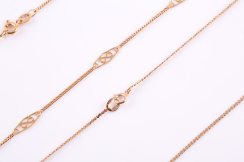 Lot 118 - A fancy-link chain necklace, the clasp marked...