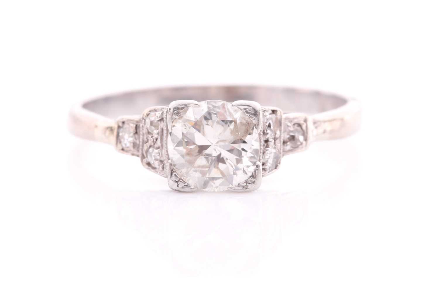 Lot 239 - A diamond single stone ring; the round...