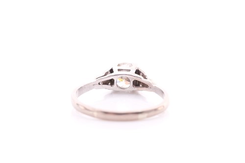 Lot 239 - A diamond single stone ring; the round...