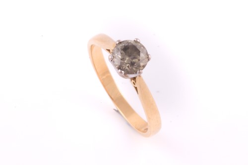 Lot 209 - A single stone diamond ring; the brilliant-cut...