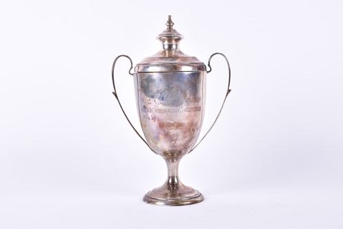 Lot 419 - A 1920s silver two-handled trophy cup and...