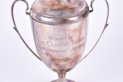 Lot 419 - A 1920s silver two-handled trophy cup and...