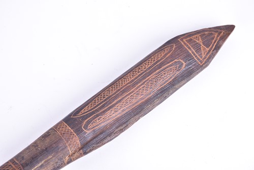 Lot 127 - A Polynesian chief or throwing stick, with...
