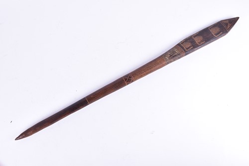 Lot 127 - A Polynesian chief or throwing stick, with...