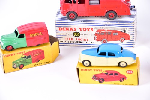 Lot 205 - A Dinky Toys 156 Rover 75 Saloon, two-tone...