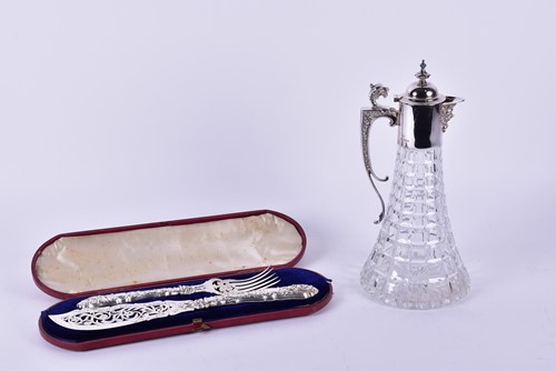 Lot 427 - A cased set of Victorian silver fish servers,...