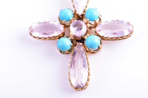Lot 310 - A Victorian turquoise and pale pink topaz...