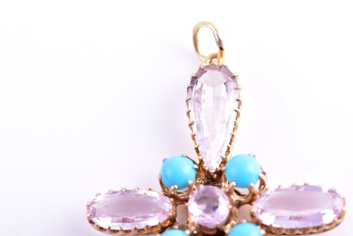 Lot 310 - A Victorian turquoise and pale pink topaz...