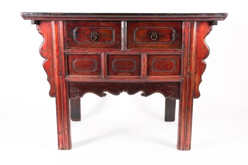 Lot 120 - A 20th century stained and lacquered elm altar...