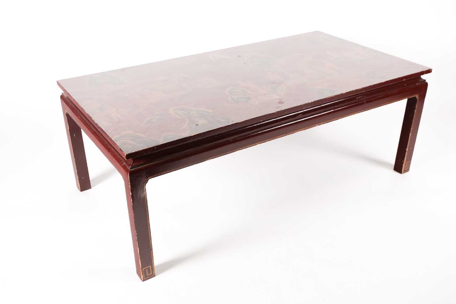 Lot 61 - A 20th century Chinese red lacquer rectangular...