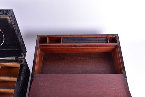 Lot 244 - A late 19th century Ceylonese ivory inlaid...