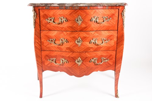 Lot 77 - A French Louis XV style marble topped...