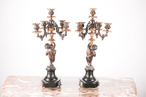 Lot 194 - A pair 19th-century French patinated bronze...