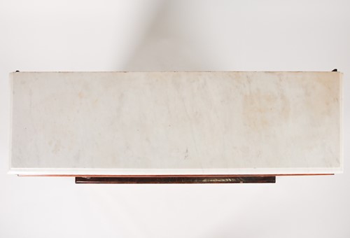 Lot 113 - A Victorian marble-topped rosewood two-door...