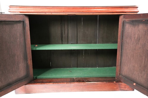 Lot 113 - A Victorian marble-topped rosewood two-door...